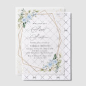 Invitations En Vélin Fleurs bleues, Fleurs blanches, Verdure, Doux 16 (Décalage (Invitation))