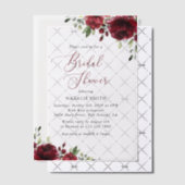 Invitations En Vélin Fleurs Bourgognes, Fleurs Rouges, Boho, Fête des m (Décalage (Invitation))