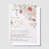 Invitations En Vélin Fleurs colorées, Fleurs sauvages, premier annivers (Compenser)