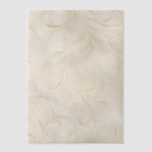 Invitations En Vélin Fleurs de crème (Recto)