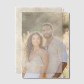 Invitations En Vélin Fleurs de crème (Décalage (Couple))