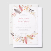 Invitations En Vélin Fleurs de forêt sauvage Mariage de feuillage de ch (Compenser)