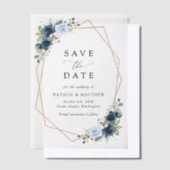 Invitations En Vélin Fleurs de marine, Fleurs bleues, Boho, Mariage flo (Compenser)