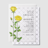 Invitations En Vélin Fleurs de rose jaune mariage fleuri romantique (Décalage (Invitation))