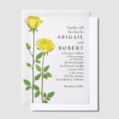 Invitations En Vélin Fleurs de rose jaune mariage fleuri romantique (Compenser)