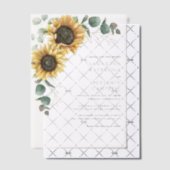 Invitations En Vélin Fleurs de soleil et Eucalyptus Mariage rustique (Décalage (Invitation))