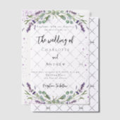 Invitations En Vélin Fleurs de violette de lavande eucalyptus mariage (Décalage (Invitation))