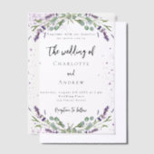 Invitations En Vélin Fleurs de violette de lavande eucalyptus mariage (Compenser)