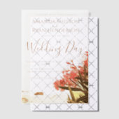 Invitations En Vélin Fleurs d'or orange sur le mariage de plage (Décalage (Invitation))