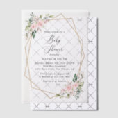 Invitations En Vélin Fleurs Rouges, Fleurs Roses, Boho, Baby shower (Décalage (Invitation))