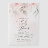 Invitations En Vélin Fleurs Rouges, Fleurs Roses, Boho, Baby shower (Recto)