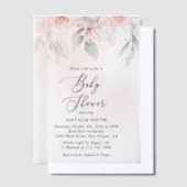 Invitations En Vélin Fleurs Rouges, Fleurs Roses, Boho, Baby shower (Compenser)