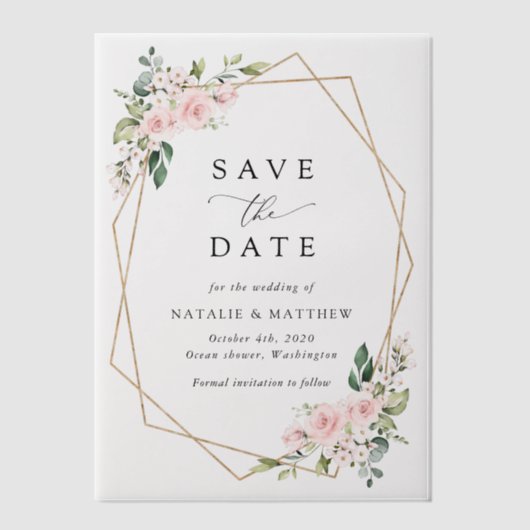 Invitations En Vélin Fleurs Rouges, Fleurs Roses, Boho, Enregistrer La  (Recto)