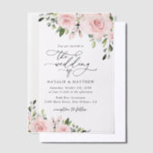 Invitations En Vélin Fleurs Rouges, Fleurs Roses, Verdure, Mariage (Compenser)