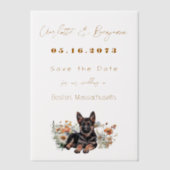 Invitations En Vélin Fleurs sauvages bergers allemands Enregistrer la d (Recto)