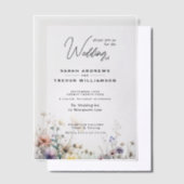 Invitations En Vélin Fleurs sauvages d'aquarelle rustique Boho (Compenser)