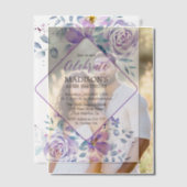 Invitations En Vélin Fleurs violettes Anniversaire (Décalage (Couple))