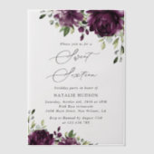 Invitations En Vélin Fleurs violettes, Fleurs de prune, Boho, Sweet 16 (Recto)