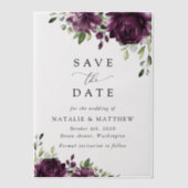 Invitations En Vélin Fleurs violettes, Fleurs de prunes, Boho, Mariage  (Recto)