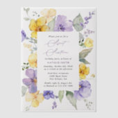 Invitations En Vélin Fleurs violettes, Fleurs Jaunes, Boho, Sweet 16 (Recto)