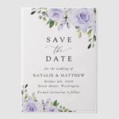 Invitations En Vélin Fleurs violettes, Fleurs Lilac, Mariage Floral (Recto)