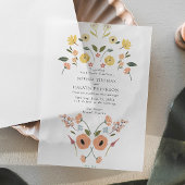 Invitations En Vélin Floral Boho Fleur sauvage Mariage