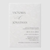 Invitations En Vélin Floral Élégant minimal Mariage blanc (Recto)