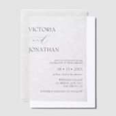 Invitations En Vélin Floral Élégant minimal Mariage blanc (Compenser)