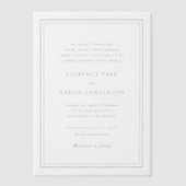 Invitations En Vélin Florence Mariage élégant (Recto)