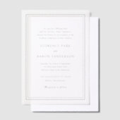 Invitations En Vélin Florence Mariage élégant (Compenser)