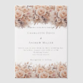 Invitations En Vélin flûtes roses crème or mariage clair (Recto)