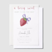 Invitations En Vélin Fraise avec Baby shower arc (Compenser)