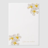 Invitations En Vélin Frangipani blanc or tropical couverture mariage (Recto)