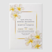 Invitations En Vélin Frangipani or blanc mariage tropical (Recto)
