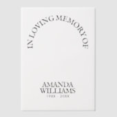 Invitations En Vélin Funérailles commémoratives personnalisées (Recto)