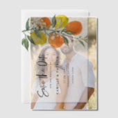 Invitations En Vélin Garland d'orange botanique et de citron Enregistre (Décalage (Couple))