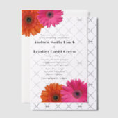 Invitations En Vélin Gerbera Gerber Daisy Mariage rose orange (Décalage (Invitation))