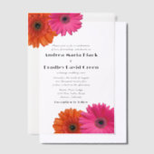 Invitations En Vélin Gerbera Gerber Daisy Mariage rose orange (Compenser)