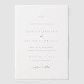 Invitations En Vélin Giselle Classic Monogramme Mariage élégant (Recto)