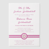Invitations En Vélin Glam Pink Chic Élégant Bat mitzvah traditionnel (Recto)