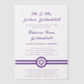 Invitations En Vélin Glam Purple Chic Élégant Bat mitzvah traditionnel (Recto)