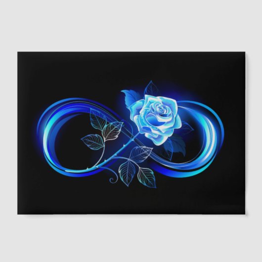 Invitations En Vélin Glowing infinity with blue rose (Recto)