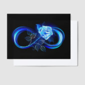 Invitations En Vélin Glowing infinity with blue rose (Compenser)