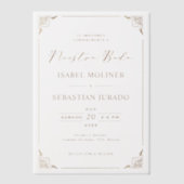 Invitations En Vélin Gold Frame Motif Nuestra Boda Mariage espagnol (Recto)