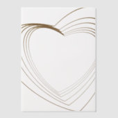 Invitations En Vélin Gold Heart Shaped Corners Wedding  (Recto)