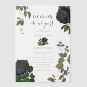 Invitations En Vélin Gothique Halloween Rose noir Mariage blanc (Recto)