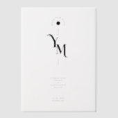 Invitations En Vélin Graceful Vellum Transparency Elegant Black & White (Recto)