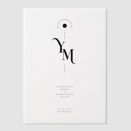 Invitations En Vélin Graceful Vellum Transparency Elegant Black & White (Recto)