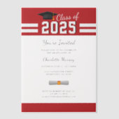 Invitations En Vélin Graduation 2025 Red White Gard Party (Recto)
