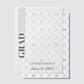 Invitations En Vélin Graduation minimaliste en gris (Décalage (Invitation))